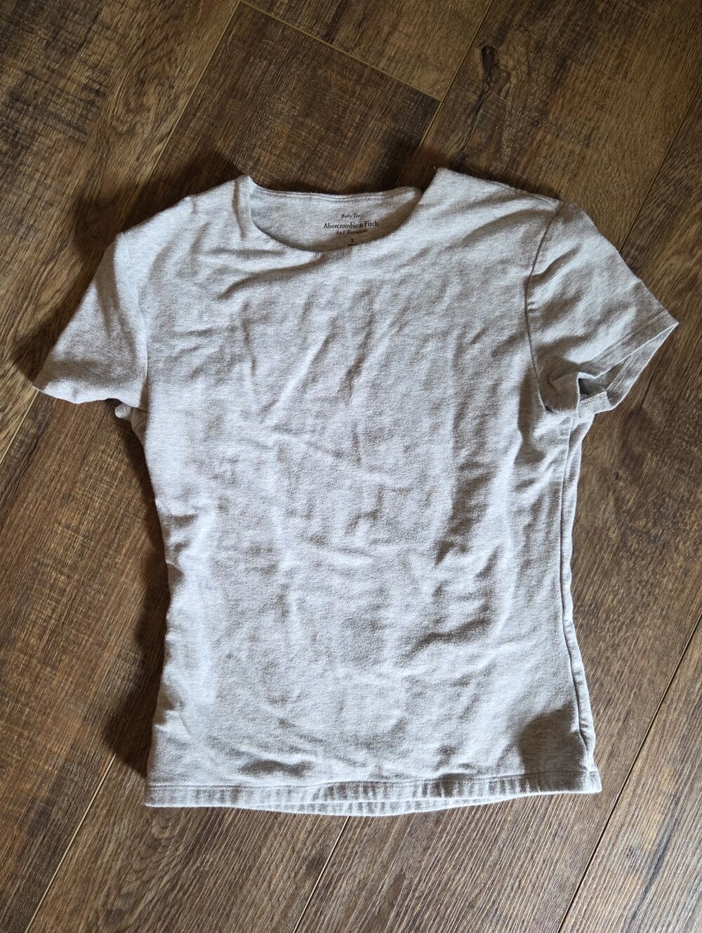 Abercrombie Double Lined Tee Shirt In Light Grey Size Small